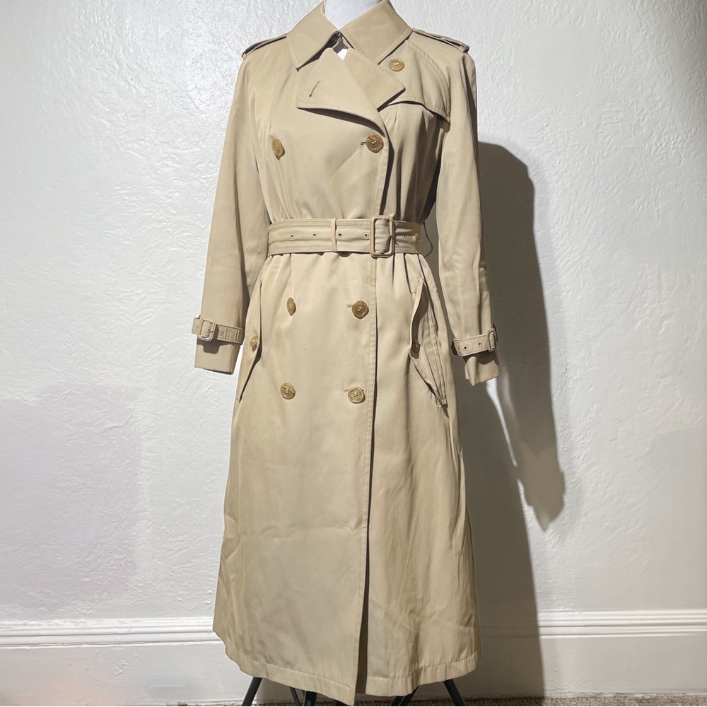 Vintage Any WeatherTrench Coat Tan Removable Wool Blend Liner misty harbor 12p